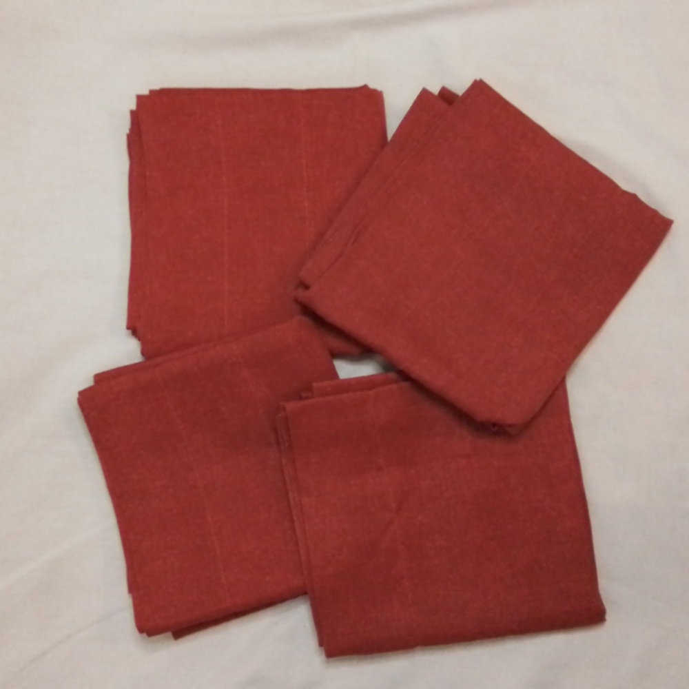 Set of four Burnt Red Rod Pocket Curtain Toppers